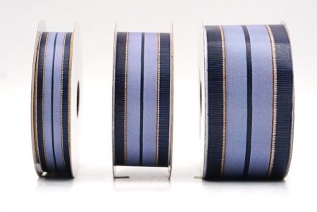 Темно-синій та Світло-синій Смугастий Тканинний Риббон Набір_AI